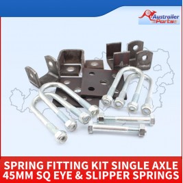 Spring Fitting Kit Single Axle 45mm Sq Eye & Slipper Springs Complete