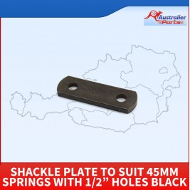  Shackle Plate To Suit 45mm Springs With 1/2” Holes Black