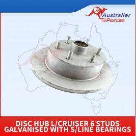 Disc Hub L/Cruiser 6 Studs Galvanised With S/Line Bearings