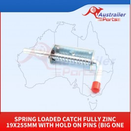 Spring Loaded Catch Fully Zinc 19x255mm With Hold On Pins