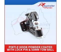  Pintle Hook Powder Coated With Lock Pin & 50mm Tow Ball