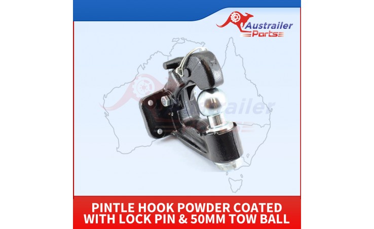  Pintle Hook Powder Coated With Lock Pin & 50mm Tow Ball