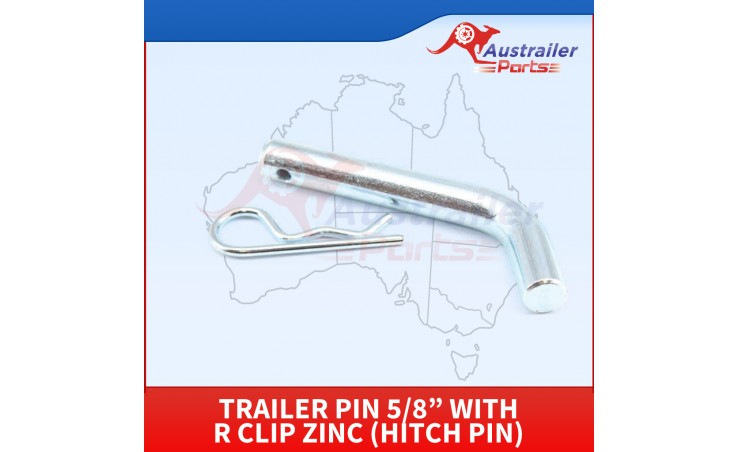 Trailer pin 5/8” with R Clip Zinc (Hitch Pin)