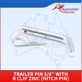 Trailer pin 5/8” with R Clip Zinc (Hitch Pin)