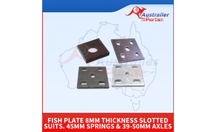 Fish Plate 8mm Thickness slotted suits. 45mm Springs & 39-50mm Axles   