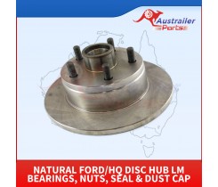 Natural Ford/HQ Disc Hub LM Bearings, Nuts, Seal & Dust Cap