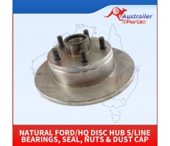 Natural Ford/HQ Disc Hub S/Line Bearings, Seal, Nuts & Dust Cap