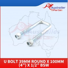 U-bolt 39mm Round x 100mm (4”) x 1/2” 