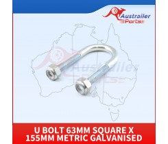 U Bolt 63mm Square X 155mm Metric Galvanised