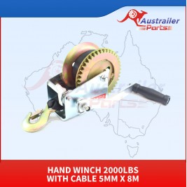 Hand Winch 2000lbs With Cable 5mm X 8m