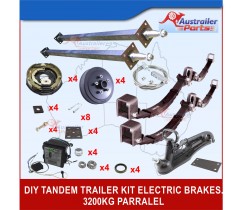 DIY 3200 kg Tandem Trailer Kit Electric Brake. parallel Stub axle.Rocker Roller 