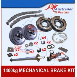 DIY 1400kg Mechanical Brake single Axle Trailer Kit with slipper springs