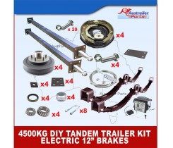 D.I.Y 4500kg ELECTRIC TANDEM TRAILER KIT WITH 70MM COUPLING. 12" ELECTRIC BRAKES